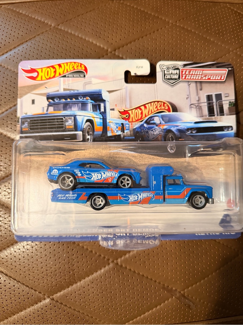 Hot Wheels SRT Blue Team Transport Truck and Racer Toy